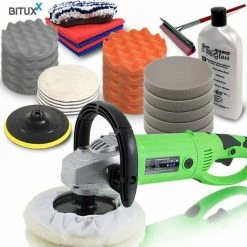 BITUXX Auto Polierset Poliermaschine 1200W Polierer Nanopolitur Lackpolitur Set 6 1200W Maschine Und Großes Zubehör Inklusive Nano Politur