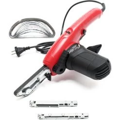 WILTEC Bandschleifer 400W Mit 3 Schleifarmen & 10x Schleifband, Elektrofeile Für Schwer Erreichbare Stellen