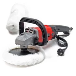 WILTEC Poliermaschine Schleifmaschine 1200W Leistung Bis 3000 U/min, Poliergerät Mit 6 Stufen Inkl. 2 Pads