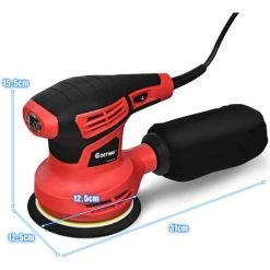 COSTWAY Exzenterschleifer Schleifmaschine Mit 15 Schleifpapier / 6 Geschwindigkeiten / 6000-12000O RPM / 280W / 125mm Durchmesser/mit Staubabsaugung/Ideal Fuer Heimwerkerarbeiten -Poliermaschinen & Schleifmaschinen Verkaufsladen 18667595 4