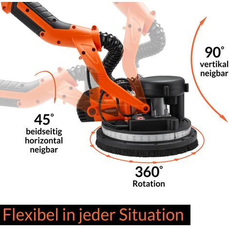 Monzana Trockenbauschleifer 750 Watt Selbstreinigungsfunktion Mit Absaugbeutel 6x Ø 225 Mm Schleifscheiben LED-Licht 3 Monzana Trockenbauschleifer 750 Watt Selbstreinigungsfunktion Mit Absaugbeutel 6x Ø 225 Mm Schleifscheiben LED-Licht – Bild 3