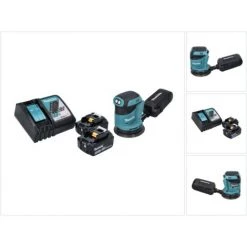 Makita DBO 180 RG Akku Exzenterschleifer 18 V 125 Mm + 2x Akku 6,0 Ah + Ladegerät