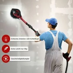 AREBOS Wand- Und Deckenschleifer Langhalsschleifer Trockenbauschleifer - Rot -Poliermaschinen & Schleifmaschinen Verkaufsladen 20801471 4
