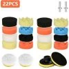 Wolketon Auto Polierschwamm, Wolketon 22pcs 3 Inchs Polierschwamm Set, Polieraufsatz Bohrmaschine Aus Schwamm Und Wolle Polierpaste, Für Poliermaschine