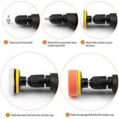 Wolketon Auto Polierschwamm, Wolketon 22pcs 3 Inchs Polierschwamm Set, Polieraufsatz Bohrmaschine Aus Schwamm Und Wolle Polierpaste, Für Poliermaschine -Poliermaschinen & Schleifmaschinen Verkaufsladen 20997841 4