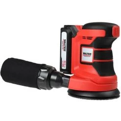 WALTER WERKZEUGE <p>WALTER Akku-Exzenterschleifer 20 V, Schleifmaschine, Integrierte Staubabsaugung, Ergonomischer Griff, Kletthaftung, Leerlaufdrehzahl 5000-10000 Min-1, Akkustandanzeige