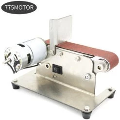 ASUPERMALL Mini Horizontal Bandmaschine, Diy Holzbearbeitung Poliermaschine Schleifmaschine Mit 775 Motor