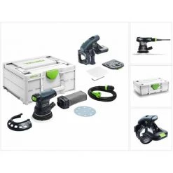 Festool ETS 125 REQ-Plus Exzenterschleifer 250 W 125 Mm + AH-ES-ETS/ETSC Ansetzhilfe 43 - 92° Winkel + Systainer