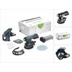 Festool ETSC 125 Li-Basic Akku Exzenterschleifer 18 V 125 Mm Brushless + AH-ES-ETS/ETSC Ansetzhilfe 43 - 92° Winkel + Systainer - Ohne Akku, Ohne Ladegerät