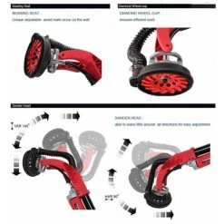 Varan Motors - XM-1010 BETONFRÄSE FRÄSE SCHLEIFER BETONSCHLEIFER PUTZFRÄSE SANIERUNGSFRÄSE GLÄTTER - Rot -Poliermaschinen & Schleifmaschinen Verkaufsladen 2567105 3