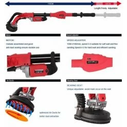 Varan Motors - XM-1010 BETONFRÄSE FRÄSE SCHLEIFER BETONSCHLEIFER PUTZFRÄSE SANIERUNGSFRÄSE GLÄTTER - Rot -Poliermaschinen & Schleifmaschinen Verkaufsladen 2567105 4