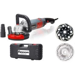 FANZTOOL Betonschleifer Set Mit Diamantschleiftopf Und Premium Absaughaube (1500W/125mm+)