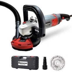 FANZTOOL Betonschleifer Betonfräse Set Mit Diamantschleiftopf Und Absaughaube (1500W/125mm)