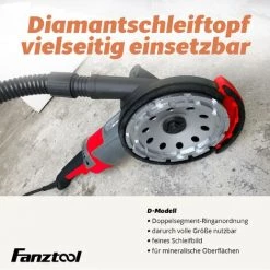 FANZTOOL Betonschleifer Betonfräse Set Mit Diamantschleiftopf Und Absaughaube (1500W/125mm) -Poliermaschinen & Schleifmaschinen Verkaufsladen 28213739 3
