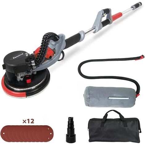 FANZTOOL 800 Watt Trockenbauschleifer All-In-One: Deckenschleifer – Wandschleifer Mit Integriertem Staubsauger, LED Beleuchtung Und Kugel-Kranz Lösung, Teleskop 1,6 Bis 1,9 M 1 FANZTOOL 800 Watt Trockenbauschleifer All-In-One: Deckenschleifer – Wandschleifer Mit Integriertem Staubsauger, LED Beleuchtung Und Kugel-Kranz Lösung, Teleskop 1,6 Bis 1,9 M