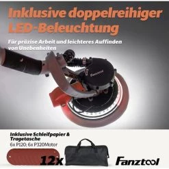 FANZTOOL 800 Watt Trockenbauschleifer All-In-One: Deckenschleifer – Wandschleifer Mit Integriertem Staubsauger, LED Beleuchtung Und Kugel-Kranz Lösung, Teleskop 1,6 Bis 1,9 M 8 FANZTOOL 800 Watt Trockenbauschleifer All-In-One: Deckenschleifer – Wandschleifer Mit Integriertem Staubsauger, LED Beleuchtung Und Kugel-Kranz Lösung, Teleskop 1,6 Bis 1,9 M -Poliermaschinen & Schleifmaschinen Verkaufsladen 28240243 4