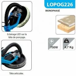 Leman - Ponceuse Mur Et Plafond Téléscopique ø225 Mm 750W - LOPOG226 -Poliermaschinen & Schleifmaschinen Verkaufsladen 29354245 5