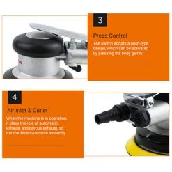 ASUPERMALL Air Random Orbital Sander 5-Zoll-Luftschleifer Pneumatischer Schleifer Pneumatischer Handflachenpolierer,Schwarz 8 ASUPERMALL Air Random Orbital Sander 5-Zoll-Luftschleifer Pneumatischer Schleifer Pneumatischer Handflachenpolierer,Schwarz -Poliermaschinen & Schleifmaschinen Verkaufsladen 33236659 4