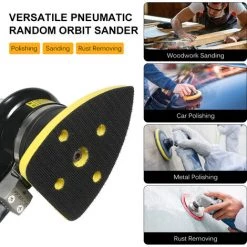 ASUPERMALL Pneumatischer Random Orbit Sander Air Sander Polierer Kleiner Dreieckiger Palm Sander Maus Detailschleifer Fur Autoecke Lackpflege Rostentfernung Holzschleifer 70x100mm,70x100mm -Poliermaschinen & Schleifmaschinen Verkaufsladen 33236779 5