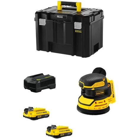 STANLEY FATMAX V20 Exzenterschleifer STANLEY FatMax SFMCW220D2T (2 X 2,0 Ah + Ladegerät + TSTAK VI) 1 STANLEY FATMAX V20 Exzenterschleifer STANLEY FatMax SFMCW220D2T (2 X 2,0 Ah + Ladegerät + TSTAK VI)