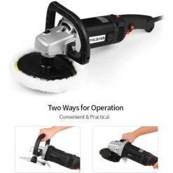 HAPPYSHOPPING 1400W Auto Beauty Handheld Elektrische Poliermaschine Wachspoliermaschine Runder Haushalt Marmorbodenfliese Bodenreparatur Wachspoliermaschine Glasurversiegelung Integrierter Kupfermotor,Schwarz + Europäischer Standard -Poliermaschinen & Schleifmaschinen Verkaufsladen 33739367 3