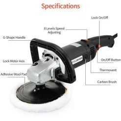 HAPPYSHOPPING 1400W Auto Beauty Handheld Elektrische Poliermaschine Wachspoliermaschine Runder Haushalt Marmorbodenfliese Bodenreparatur Wachspoliermaschine Glasurversiegelung Integrierter Kupfermotor,Schwarz + Europäischer Standard -Poliermaschinen & Schleifmaschinen Verkaufsladen 33739367 4