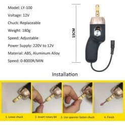HAPPYSHOPPING Elektrisches Rotationsgravierwerkzeug 24W Poliergerät Mit Einstellbarer Geschwindigkeit Und 10-tlg. Rotationszubehörsatz Schleifreinigungswerkzeugsatz -Poliermaschinen & Schleifmaschinen Verkaufsladen 34644474 3