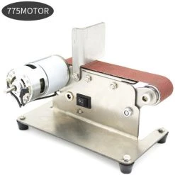 HAPPYSHOPPING Horizontale Bandschleifmaschine Mini Elektrische Bandschleifmaschine Multifunktionsschleifmaschine DIY Polierschleifmaschine,Ausgestattet Mit 775-Motor