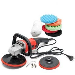 WILTEC XPOtool Poliermaschine 1200W Schleifmaschine 6-stufig Bis 3000U/min Rotationsschleifer Set