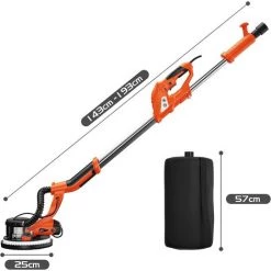 GOPLUS Wand-deckenschleifer 750w, 800– 1750 U/min, φ225mm, Wandschleifmaschine Mit Staubsammelsystem UndTeleskopstiel, Trockenbauschleifer Inkl. LED Bleuchtung Und Schleifteller -Poliermaschinen & Schleifmaschinen Verkaufsladen 36408132 5