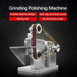 HAPPYSHOPPING Mini-Schleifpoliermaschine Vorwärts-Rückwärts-Drehbandmaschine Tisch Sandbandmaschine Doppeleinstellbandrad DIY Sandbandmaschine Edelstahl Aluminium Metall Utility Schleifwerkzeug,EU-Stecker -Poliermaschinen & Schleifmaschinen Verkaufsladen 37037751 5