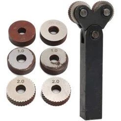 HAPPYSHOPPING 7-teiliges Stahl-Doppelrad-Rändelwerkzeug-Set Mit 0,5 Mm 1 Mm 2 Mm Rad-Linear-Pitch-Rändel-Kit Drehmaschine Rändelrad-Rändelsatz,Schwarz -Poliermaschinen & Schleifmaschinen Verkaufsladen 37039407 4