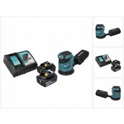 Makita DBO 180 RT Akku Exzenterschleifer 18 V 125 Mm + 2x Akku 5,0 Ah + Ladegerät