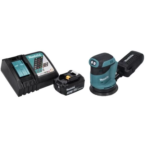 Makita DBO 180 RF1 Akku Exzenterschleifer 18 V 125 Mm + 1x Akku 3,0 Ah + Ladegerät 2 Makita DBO 180 RF1 Akku Exzenterschleifer 18 V 125 Mm + 1x Akku 3,0 Ah + Ladegerät – Bild 2