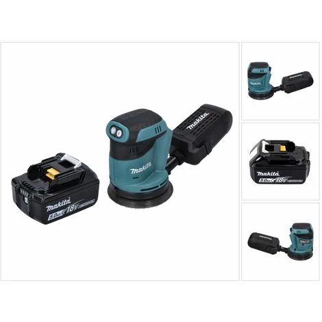 Makita DBO 180 T1 Akku Exzenterschleifer 18 V 125 Mm + 1x Akku 5,0 Ah - Ohne Ladegerät 4 Makita DBO 180 T1 Akku Exzenterschleifer 18 V 125 Mm + 1x Akku 5,0 Ah - Ohne Ladegerät – Bild 4