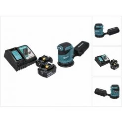Makita DBO 180 RF Akku Exzenterschleifer 18 V 125 Mm + 2x Akku 3,0 Ah + Ladegerät