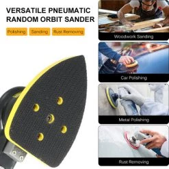 HAPPYSHOPPING Pneumatischer Exzenterschleifer Air Sander Polierer Kleiner Dreieckiger Handschleifer Maus Detailschleifer Für Auto Ecke Lackpflege Rostentfernung Holzschleifer 90x130mm,90x130mm -Poliermaschinen & Schleifmaschinen Verkaufsladen 37408873 4