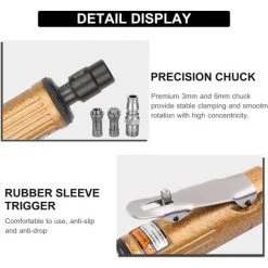 HAPPYSHOPPING Mini-Luft-Geradschleifer-Set 25000 U / Min Pneumatisches Luftpolieren-Rotationswerkzeug-Kit Ausgestattet Mit 1/4-Zoll 1/8-Zoll-Spannzangen, 2 Schraubenschlüsseln Und 10 Stück Schleifstein KP-620,KP-620, Gold 9 HAPPYSHOPPING Mini-Luft-Geradschleifer-Set 25000 U / Min Pneumatisches Luftpolieren-Rotationswerkzeug-Kit Ausgestattet Mit 1/4-Zoll 1/8-Zoll-Spannzangen, 2 Schraubenschlüsseln Und 10 Stück Schleifstein KP-620,KP-620, Gold -Poliermaschinen & Schleifmaschinen Verkaufsladen 37408894 5