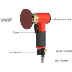 HAPPYSHOPPING Mini-Luftschleifer Mit 1/2/3-Zoll-Sandscheiben Exzenter-Pneumatikschleifer Luftbetriebene Schleifer Und Polierer Mit 15 Schleifpapieren Für Auto Schönheit Holzbearbeitung Schleifen Polieren Wachsen,EU-Type -Poliermaschinen & Schleifmaschinen Verkaufsladen 37413814 5