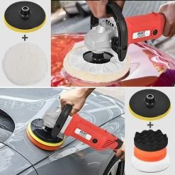 GOPLUS Poliermaschine Schleifmaschine Winkelpolierer Exzenter Autopolierer Poliergeraet Im Set Mit Polierschwamm Und Zubehoer Zum Polierenvon Auto, Schwarz Und Orange -Poliermaschinen & Schleifmaschinen Verkaufsladen 37479275 3
