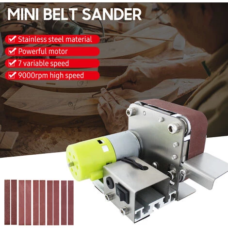 ASUPERMALL Mini-Bandschleifer Elektroschleifer Schleifer 7 Variable Geschwindigkeit Mit 10 Schleifbandern Zum Polieren Von Holz Metall Acryl 3 ASUPERMALL Mini-Bandschleifer Elektroschleifer Schleifer 7 Variable Geschwindigkeit Mit 10 Schleifbandern Zum Polieren Von Holz Metall Acryl – Bild 3