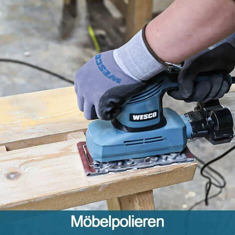 Schwingschleifer, WESCO 240W Schleifmaschine Schwingkreis 2 Mm, Schleiffläche 90 * 187 Mm, Effizientes Staubsammelsystem WS4168 4 Schwingschleifer, WESCO 240W Schleifmaschine Schwingkreis 2 Mm, Schleiffläche 90 * 187 Mm, Effizientes Staubsammelsystem WS4168 – Bild 4