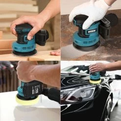 WESCOTOOLS Akku Exzenterschleifer, WESCO 18V 2.0Ah Akku Schleifer Mit Akku, Schleifmaschine Ø 125mm, Staubfangbehälter, Ladegeräte, 6 Leistungsstufe Von 3000 Bis Zu 11000/min, 12PCS Schleifpapier, Polierschwamm -Poliermaschinen & Schleifmaschinen Verkaufsladen 39582412 3