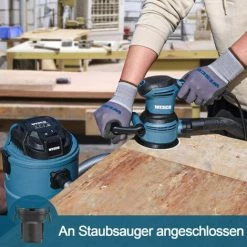 Exzenterschleifer, WESCO 400W Schleifmaschine Mit 12 Stück Schleifpapier (60,80,100 Körnung), 6 Variable Speed, 125mm Durchmesser, 12000 RPM Motor Mit Staubsammelung System, WS4265.1 -Poliermaschinen & Schleifmaschinen Verkaufsladen 39582438 4