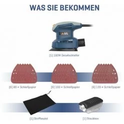 BLUERIDGE BLUE RIDGE 160W Deltaschleifer, Dreieckschleifer, 18 St. Schleifpapier (80mm&100mm&120mm), Staubfangbehälter, BR4001 -Poliermaschinen & Schleifmaschinen Verkaufsladen 39653565 4