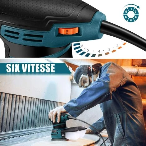 TACKLIFE Exzenterschleifer TACKLIFE, 350 W, 13000 OPM Rotationsschleifer, 6 Variable Geschwindigkeiten, Ausgestattet Mit Staubbox, 12 Stück Schleifscheibe, Schleifer Zum Schleifen Von Holz Mit Metall, DIY - PRS01AS 3 TACKLIFE Exzenterschleifer TACKLIFE, 350 W, 13000 OPM Rotationsschleifer, 6 Variable Geschwindigkeiten, Ausgestattet Mit Staubbox, 12 Stück Schleifscheibe, Schleifer Zum Schleifen Von Holz Mit Metall, DIY - PRS01AS – Bild 3