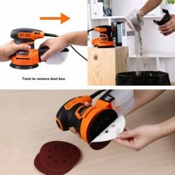 TACKLIFE Exzenterschleifer, Elektrischer Rotationsschleifer 350W 13000 OPM, 6 Variable Geschwindigkeiten, Ausgestattet Mit Staubbox, 12 Stück Schleifscheibe, Schleifer Für Holzschleifen PRS01A -Poliermaschinen & Schleifmaschinen Verkaufsladen 40459781 4