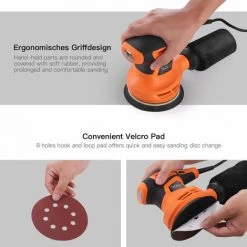 TACKLIFE 280W Exzenterschleifer, 6 Geschwindigkeiten (6.000-13.000 U/min), 10 * 125 Mm Schleifscheiben (80er Körnung) Und 3 Polierzubehör (Mikrofasertuch, Schwamm Und Wolle) Enthalten, Staubabsaugung.-PRS02A -Poliermaschinen & Schleifmaschinen Verkaufsladen 40459814 3