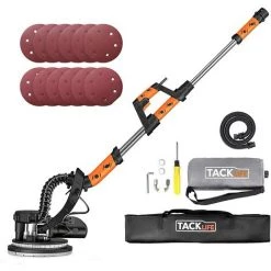 TACKLIFE Giraffe Sander, 6.7A Automatisches Saugsystem, 12 Schleifscheiben, Variable Geschwindigkeit 500-1800 U/min, Elektrischer Trockenbauschleifer Mit LED-Licht Und Ausziehbarem Griff 1.6-1.9m-PDS03A
