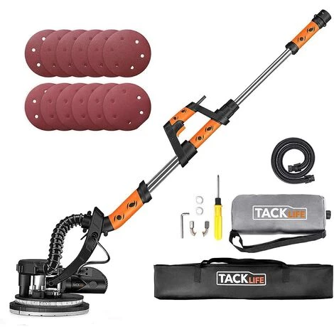 TACKLIFE Giraffe Sander, 6.7A Automatisches Saugsystem, 12 Schleifscheiben, Variable Geschwindigkeit 500-1800 U/min, Elektrischer Trockenbauschleifer Mit LED-Licht Und Ausziehbarem Griff 1.6-1.9m-PDS03A 1 TACKLIFE Giraffe Sander, 6.7A Automatisches Saugsystem, 12 Schleifscheiben, Variable Geschwindigkeit 500-1800 U/min, Elektrischer Trockenbauschleifer Mit LED-Licht Und Ausziehbarem Griff 1.6-1.9m-PDS03A